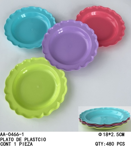 [AA-0466-1 [480 PZS/CAJA]] [AA-0466-1]PLATO DE PLASTCIO