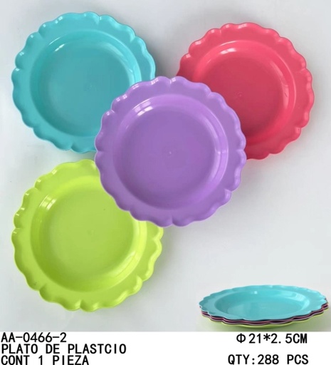 [AA-0466-2 [288 PZS/CAJA]] [AA-0466-2]PLATO DE PLASTICO