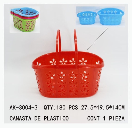 [AK-3004-3 [180 PZS/CAJA]] [AK-3004-3]CANASTA DE PLASTICO