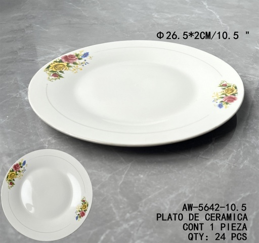 [AW-5642-10.5 [24 PZS/CAJA]] [AW-5642-10.5]PLATO DE CERAMICA