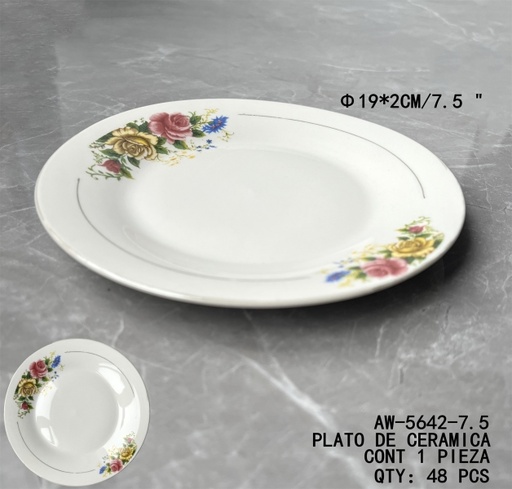 [AW-5642-7.5 [48 PZS/CAJA]] [AW-5642-7.5]PLATO DE CERAMICA