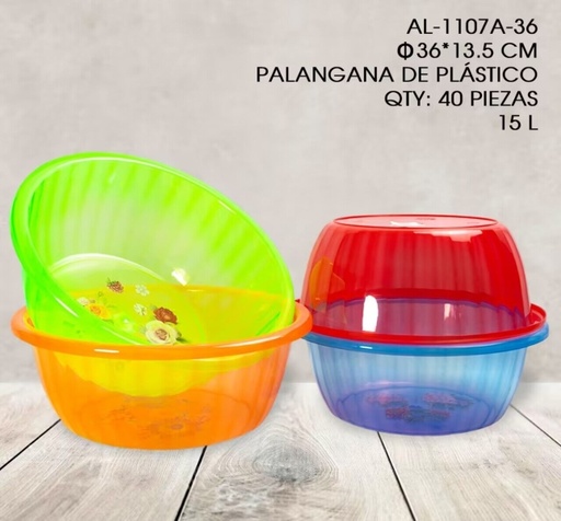 [AL-1107A-36 [40 PZS/CAJA]] [AL-1107A-36]PALANGANA DE PLASTICO DE 15L