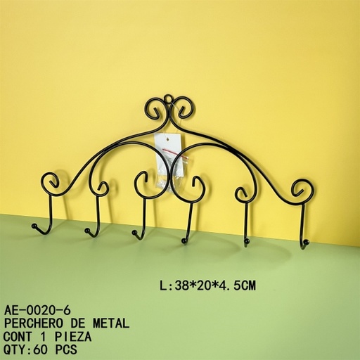 [AE-0020-6 [60 PZS/CAJA]] [AE-0020-6]PERCHERO DE METAL