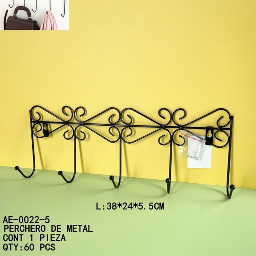 [AE-0022-5 [60 PZS/CAJA]] [AE-0022-5]PERCHERO DE METAL