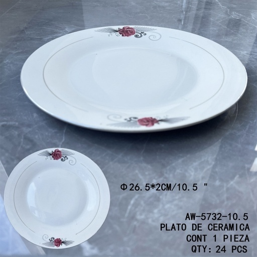 [AW-5732-10.5 [24 PZS/CAJA]] [AW-5732-10.5]PLATO DE CERAMICA