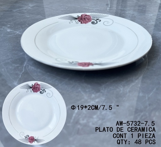[AW-5732-7.5 [48 PZS/CAJA]] [AW-5732-7.5]PLATO DE CERAMICA