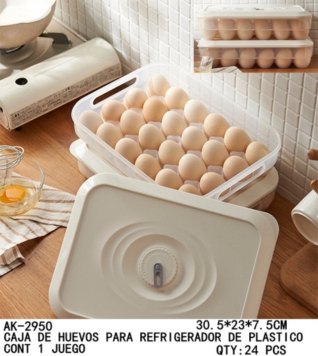 [AK-2950 [24 PZS/CAJA]] [AK-2950]CAJA DE HUEVOS PARA REFRIGERADOR DE PLASTICO
