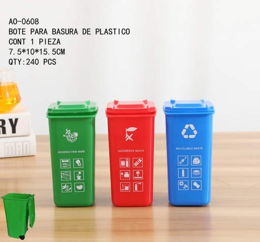 [AO-0608 [240 PZS/CAJA]] [AO-0608]BOTE PARA BASURA DE PLASTICO