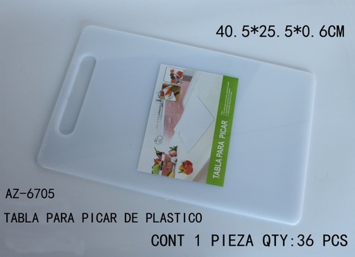 [AZ-6705 [36 PZS/CAJA]] [AZ-6705]TABLA PARA PICAR DE PLASTICO