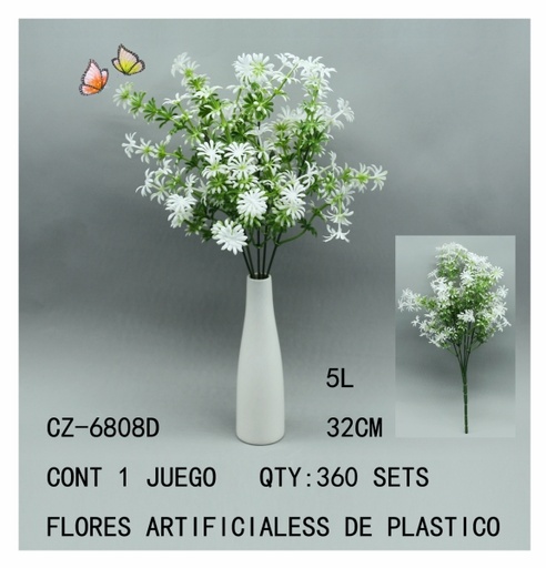 [CZ-6808D [360 PZS/CAJA]] [CZ-6808D] FLORES ARTIFICIALES DE PLASTICO