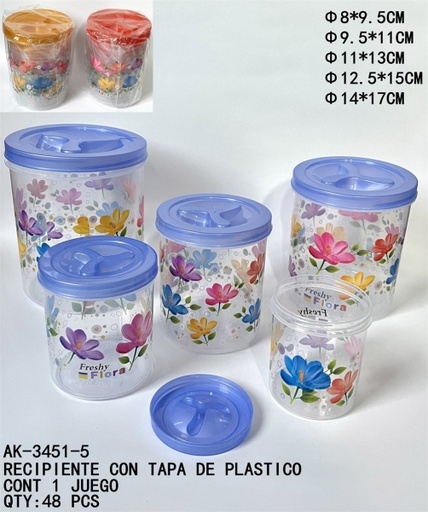 [AK-3451-5 [48 PZS/CAJA]] [AK-3451-5]RECIPIENTE CON TAPA DE PLASTICO