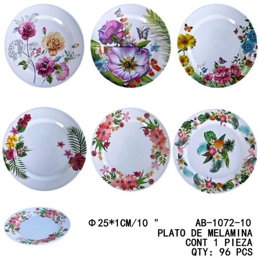 [AB-1072-10 [96 PZS/CAJA]] [AB-1072-10]PLATO DE MELAMINA