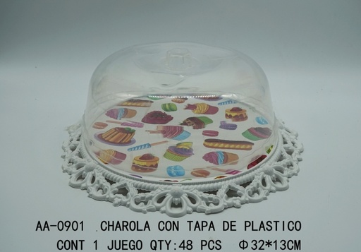 [AA-0901 [48 PZS/CAJA]] [AA-0901]CHAROLA CON TAPA DE PLASTICO