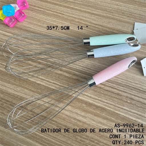[AS-9962-14 [240 PZS/CAJA]] [AS-9962-14]BATIDOR DE GLOBO DE ACERO INOXIDABLE