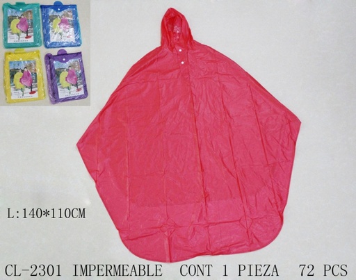 [CL-2301 [72 PZS/CAJA]] [CL-2301]IMPERMEABLE DE PLASTICO