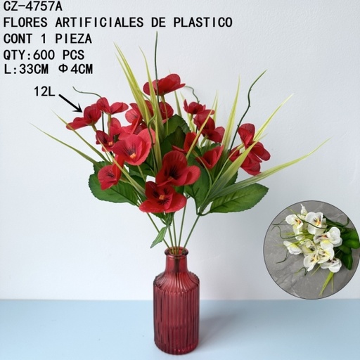 [CZ-4757A [600 PZS/CAJA]] [CZ-4757A]FLORES ARTIFICIALES DE PLASTICO