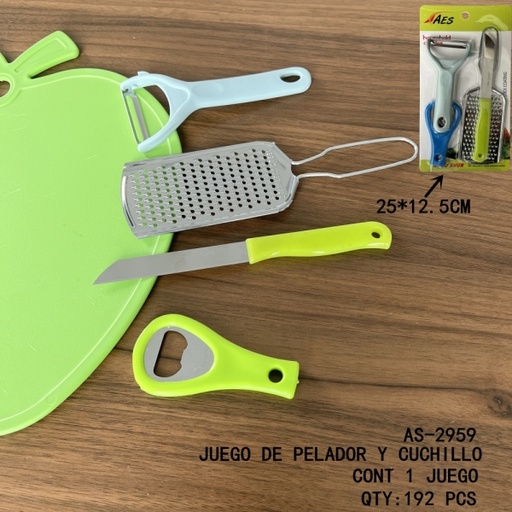 [AS-2959 [192 PZS/CAJA]] [AS-2959]JUEGO DE PELADOR Y CUCHILLO