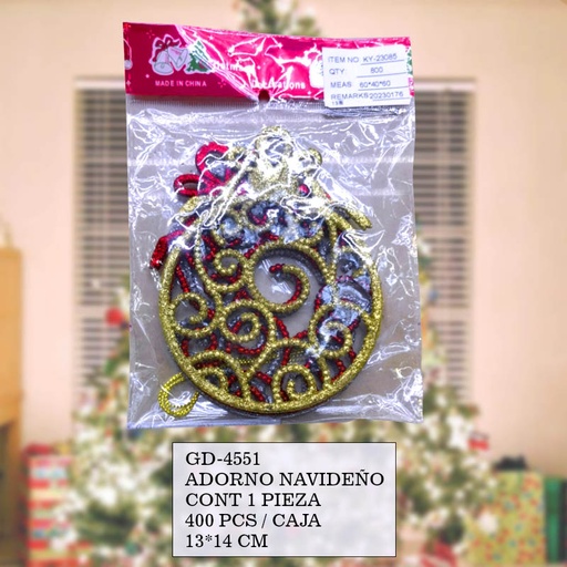 [GD-4551 [400 PZS/CAJA]] [GD-4551] ADORNO NAVIDEÑO