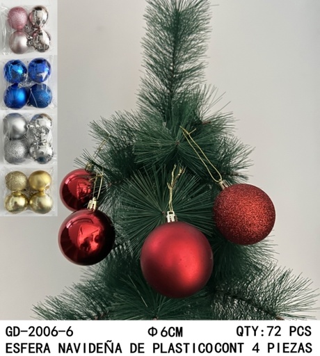 [GD-2006-6 [72 PZS/CAJA]] [GD-2006-6] ESFERA NAVIDEÑA DE PLASTICO
