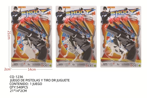 [CQ-1236 [540 PZS/CAJA]] [CQ-1236]JUEGO DE PISTOLAS Y TIRO DR JUGUETE