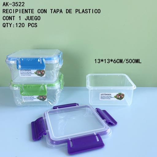 [AK-3522 [120 PZS/CAJA]] [AK-3522]RECIPIENTE CON TAPA DE PLASTICO