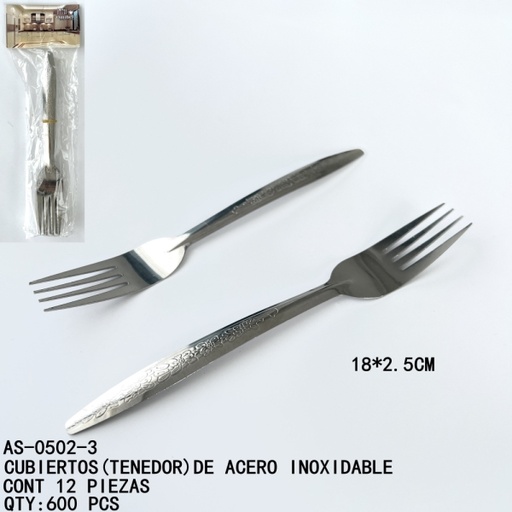 [AS-0502-3 [600 PZS/CAJA]] [AS-0502-3]CUBIERTOS(TENEDOR)DE ACERO INOXIDABLE