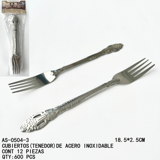 [AS-0504-3 [600 PZS/CAJA]] [AS-0504-3]CUBIERTOS(TENEDOR)DE ACERO INOXIDABLE