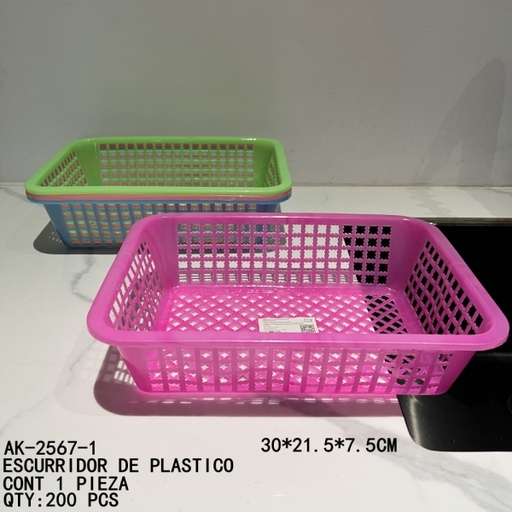 [AK-2567-1 [200 PZS/CAJA]] [AK-2567-1]ESCURRIDOR DE PLASTICO