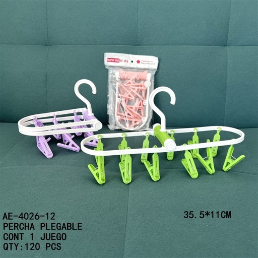 [AE-4026-12 [120 PZS/CAJA]] [AE-4026-12]PERCHA PLEGABLE