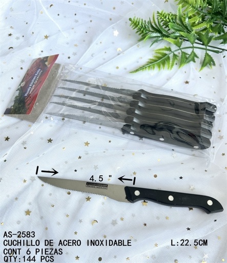 [AS-2583 [144 PZS/CAJA]] [AS-2583]CUCHILLO DE ACERO INOXIDABLE