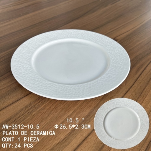 [AW-3512-10.5 [24 PZS/CAJA]] [AW-3512-10.5]PLATO DE CERAMICA