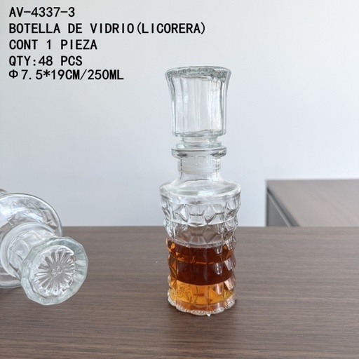 [AV-4337-3 [48 PZS/CAJA]] [AV-4337-3]BOTELLA DE VIDRIO(LICORERA)