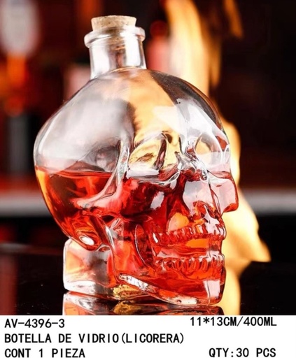 [AV-4396-3 [30 PZS/CAJA]] [AV-4396-3]BOTELLA DE VIDRIO(LICORERA)