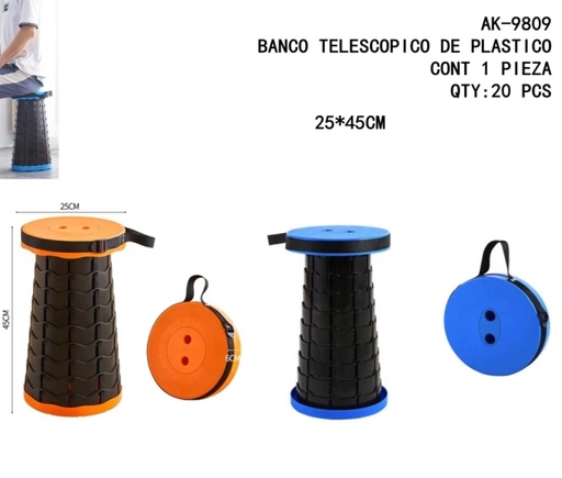 [AK-9809 [20 PZS/CAJA]] [AK-9809]BANCO TELESCOPICO DE PLASTICO