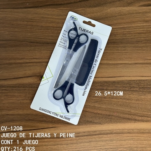 [CV-1208 [216 PZS/CAJA]] [CV-1208]JUEGO DE TIJERAS Y PEINE
