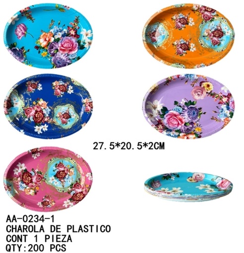 [AA-0234-1 [200 PZS/CAJA]] [AA-0234-1]CHAROLA DE PLASTICO