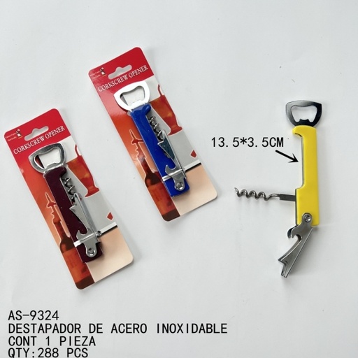 [AS-9324 [288 PZS/CAJA]] [AS-9324]DESTAPADOR DE ACERO INOXIDABLE