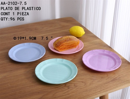 [AA-2102-7.5 [96 PZS/CAJA]] [AA-2102-7.5]PLATO DE PLASTICO
