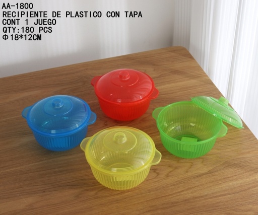 [AA-1800 [180 PZS/CAJA]] [AA-1800]RECIPIENTE DE PLASTICO CON TAPA
