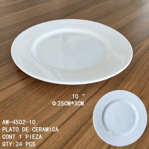 [AW-4502-10 [24 PZS/CAJA]] [AW-4502-10]PLATO DE CERAMICA