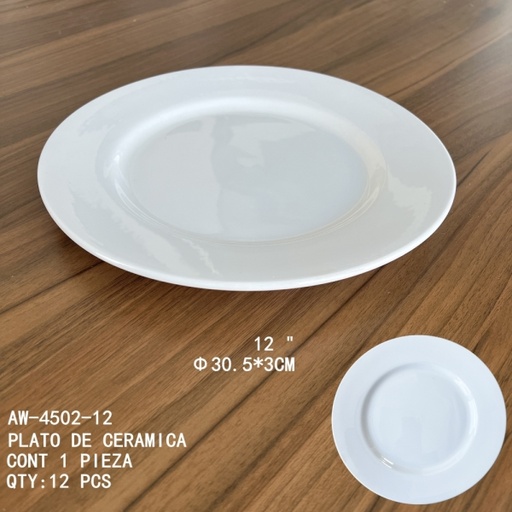[AW-4502-12 [12 PZS/CAJA]] [AW-4502-12]PLATO DE CERAMICA