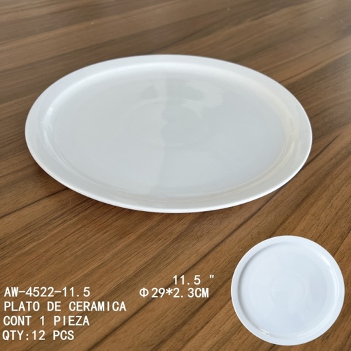 [AW-4522-11.5 [12 PZS/CAJA]] [AW-4522-11.5]PLATO DE CERAMICA