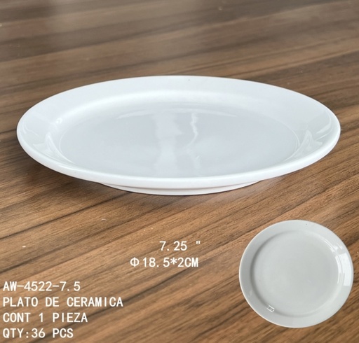 [AW-4522-7.5 [36 PZS/CAJA]] [AW-4522-7.5]PLATO DE CERAMICA