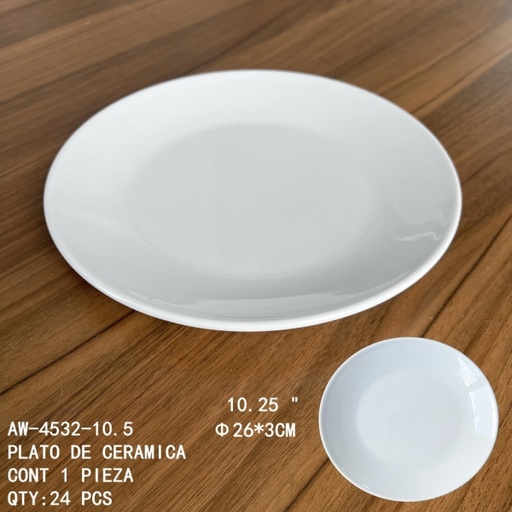 [AW-4532-10.5 [24 PZS/CAJA]] [AW-4532-10.5]PLATO DE CERAMICA