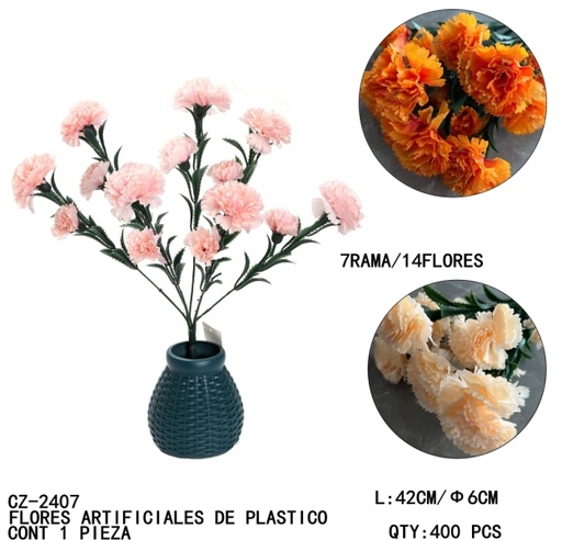 [CZ-2407B [400 PZS/CAJA]] [CZ-2407B]FLORES ARTIFICIALES DE PLASTICO