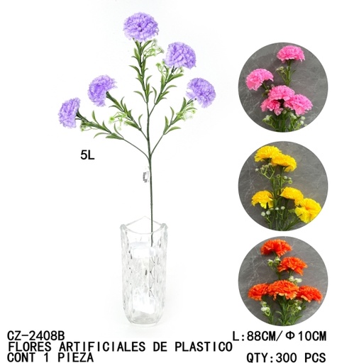 [CZ-2408B [300 PZS/CAJA]] [CZ-2408B]FLORES ARTIFICIALES DE PLASTICO