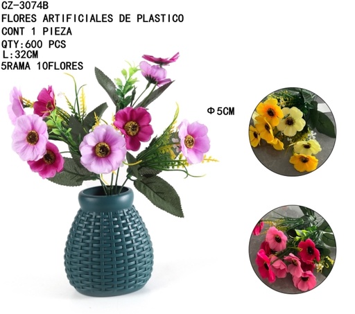 [CZ-3074B [600 PZS/CAJA]] [CZ-3074B]FLORES ARTIFICIALES DE PLASTICO