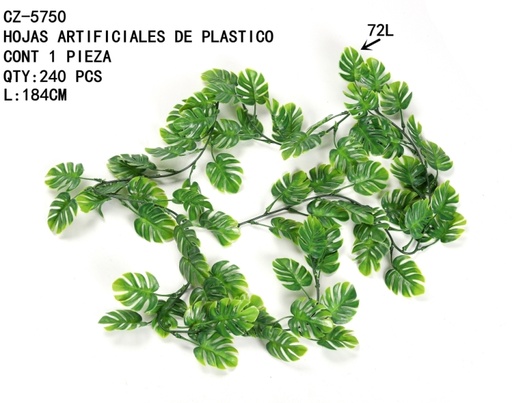 [CZ-5750 [240 PZS/CAJA]] [CZ-5750]HOJAS ARTIFICIALES DE PLASTICO