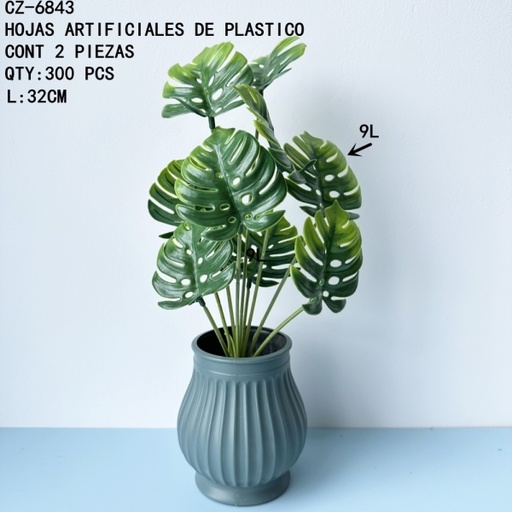 [CZ-6843 [300 PZS/CAJA]] [CZ-6843]HOJAS ARTIFICIALES DE PLASTICO