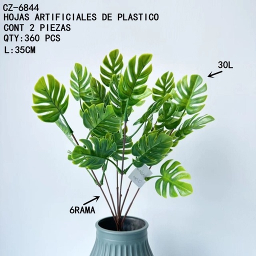 [CZ-6844 [360 PZS/CAJA]] [CZ-6844]HOJAS ARTIFICIALES DE PLASTICO